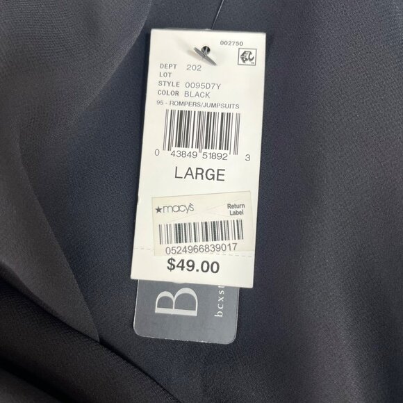 BCX Sleeveless Chiffon Overlay Romper Womens Large Black Keyhole Back New - Picture 8 of 9